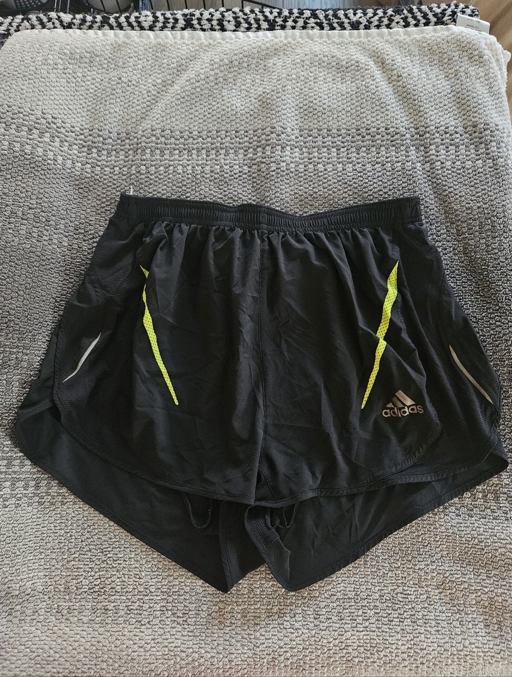 adidas Black Clima365 Performance Running Shorts with Reflective Logo Large